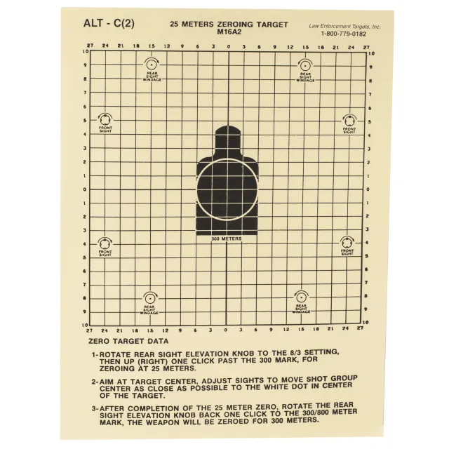 Buy Action Target ALTC(2)-100 M16A2 Zeroing Target, Heavy Tagboard, 100 Pack online