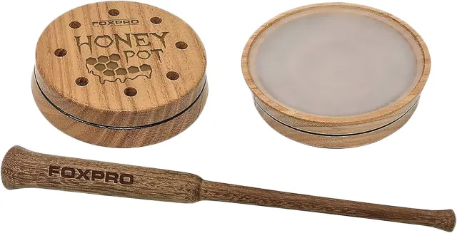 Foxpro HPCRYSTAL Honey Pot Turkey Call, Honey Locust Wood/Crystal