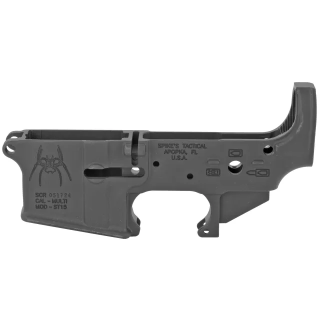 Spikes STLS019 Spider Stripped Lower Receiver with Billet Markings Multi... - Spike's Tactical - Multi