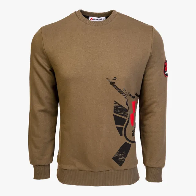Arsenal Large Khaki Cotton-Poly Standard Fit Alpha Pullover Sweater - Arsenal