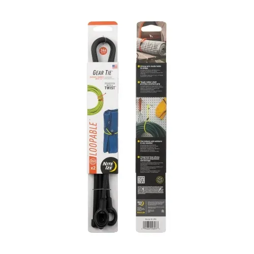 Nite-Ize Gear Tie Loopable Twist Tie 2 Pack Reusable Flexible
