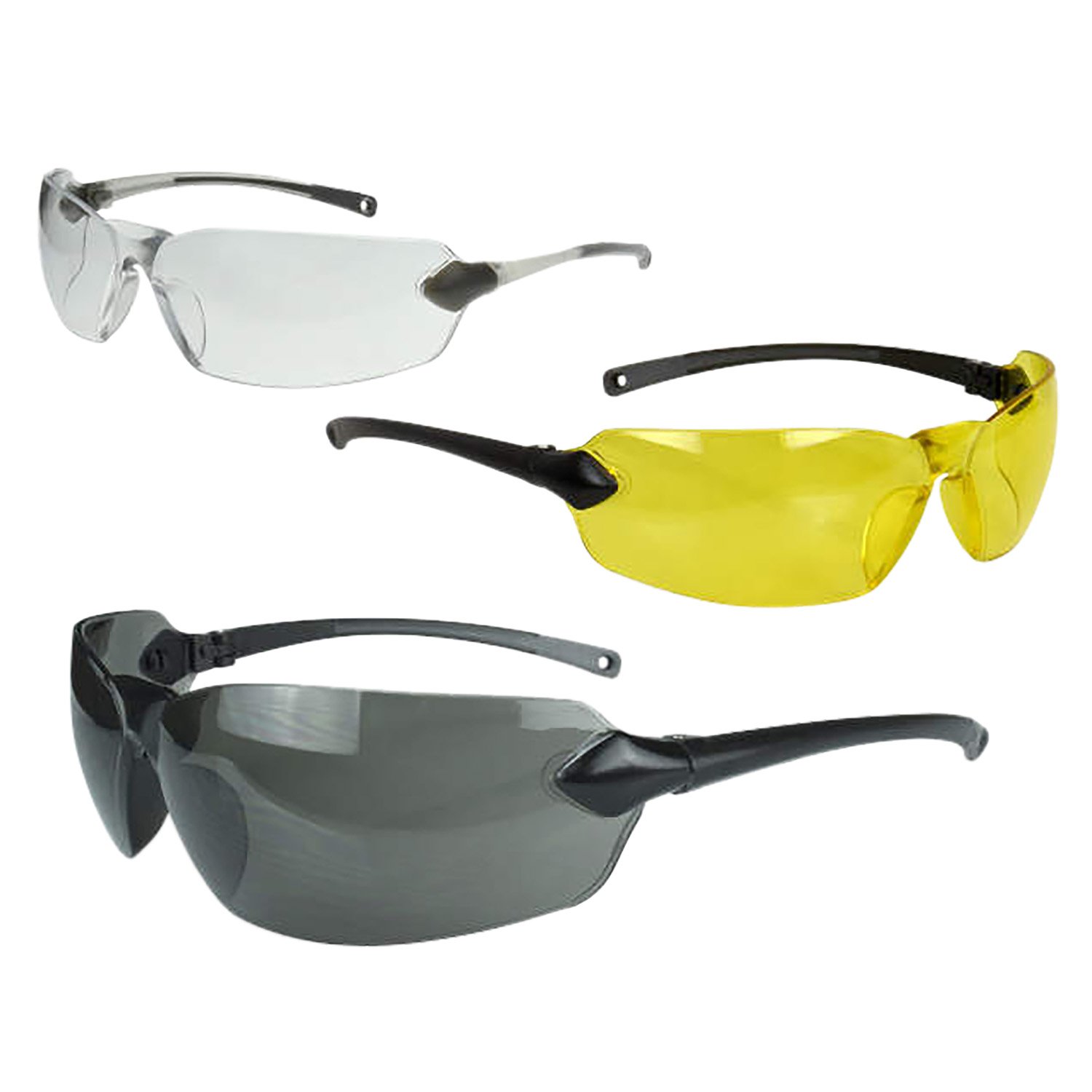 Buy Radians OV3114CS Glasses 3 Pack Clear Smoke Gray Amber Black Silver online