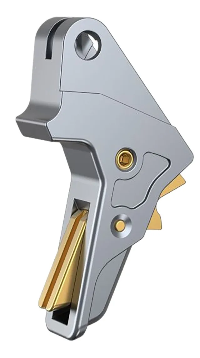 Tyrant CNC TDMPTRIGFSCGREY/GOLD Gray Aluminum Trigger for S&W M&P 1.0/2.0 - Tyrant CNC