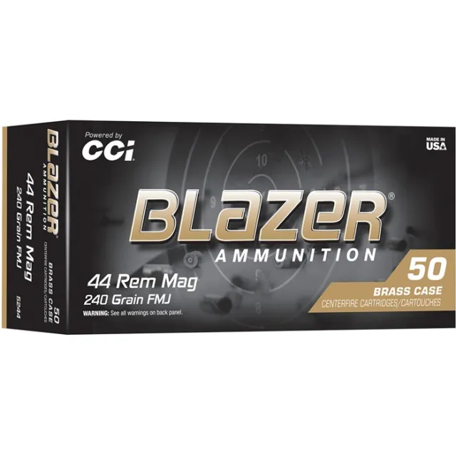 CCI Ammunition Blazer Brass 44 Rem Mag 240GR FMJ 50 5244 - CCI Ammunition - 44 Rem Mag