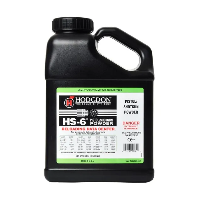 Hodgdon HS-6 Powder 8 lbs - Spherical Shotshell & Handgun Propellant - Hodgdon