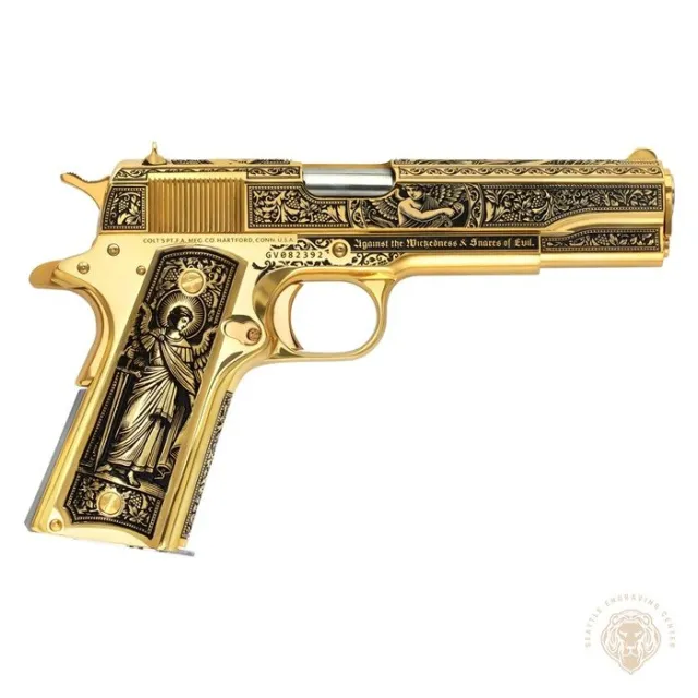 Colt 1911 Government .38 Super 5" Barrel 9-Round Magazine Gold Archangel