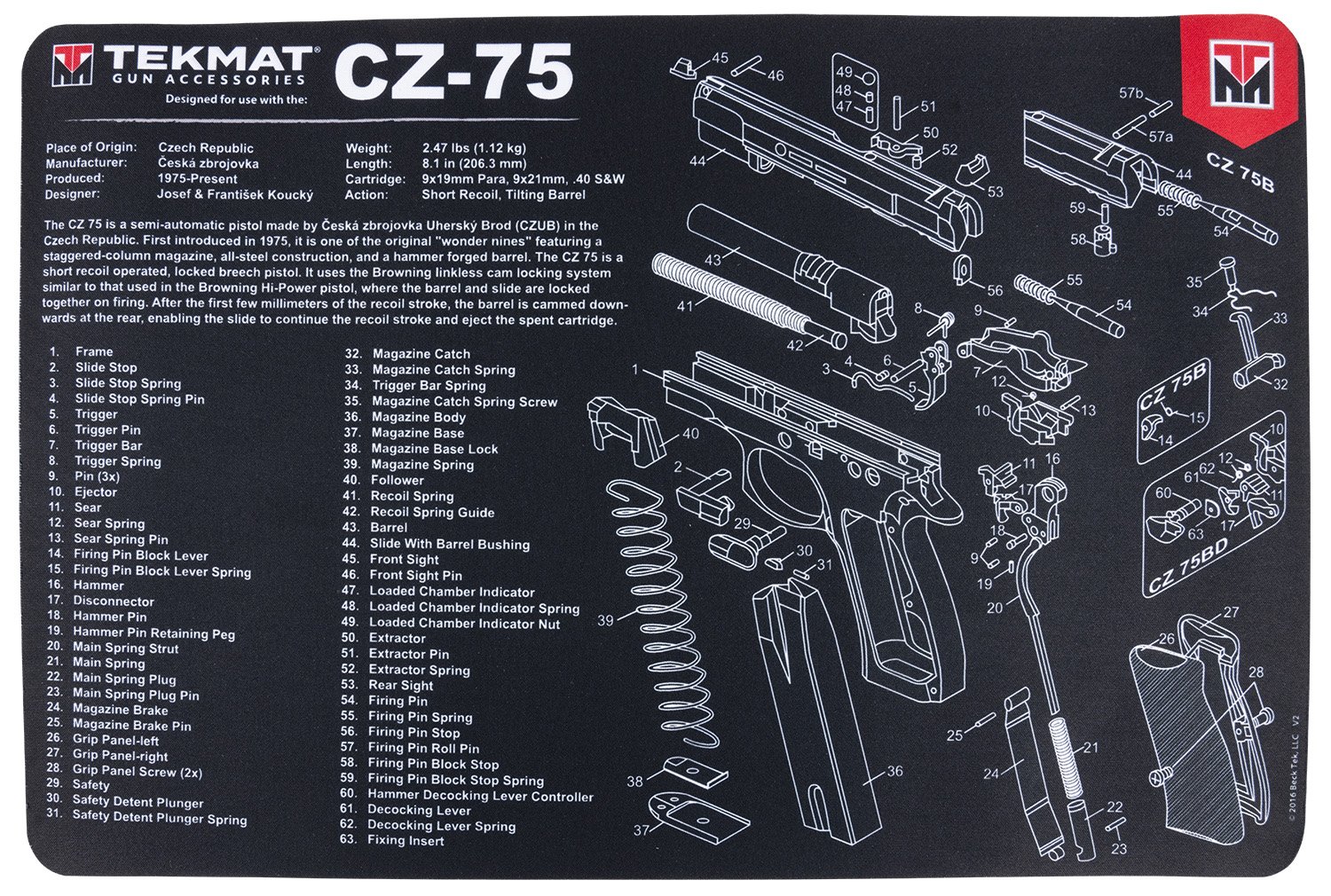 Buy TekMat CZ-75 Cleaning Mat 11" x 17" Non-Skid Rubber Backing online