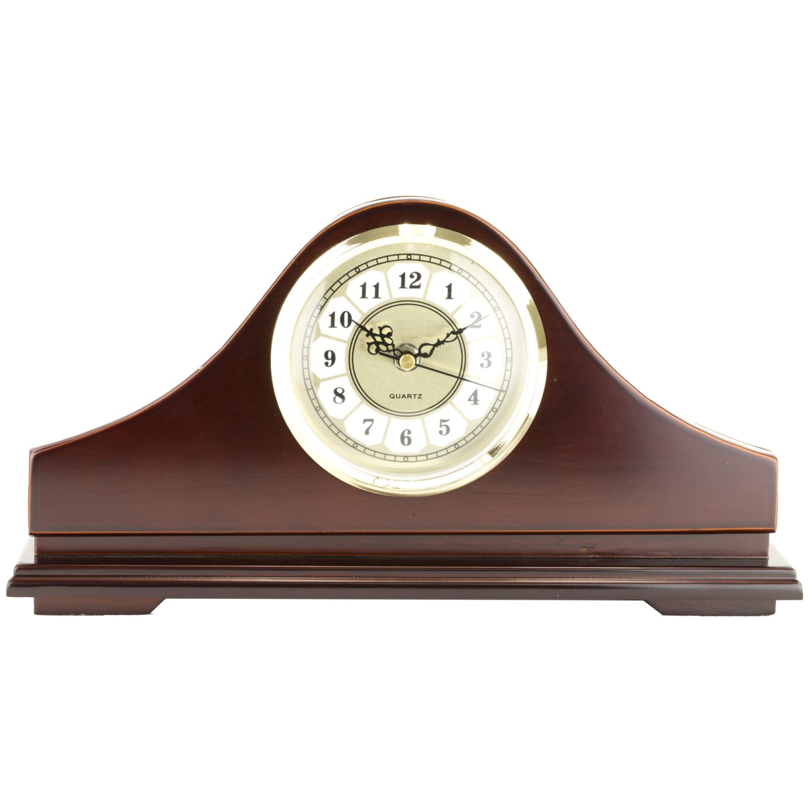 PS Products Mantle Gun Clock - Solid Wood with Mahogany Stain, Quartz - DNZ Products