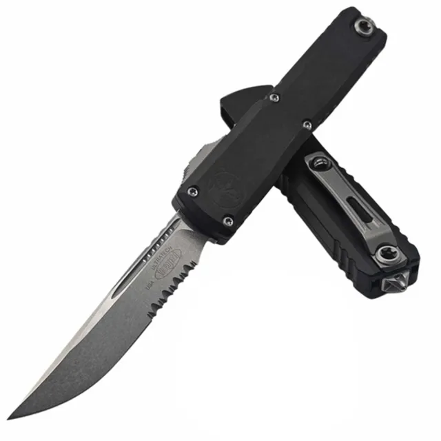 Microtech Ultratech G3 ZBP 3.55 In S/E Stonewash Black Alu Handle - MICROTECH