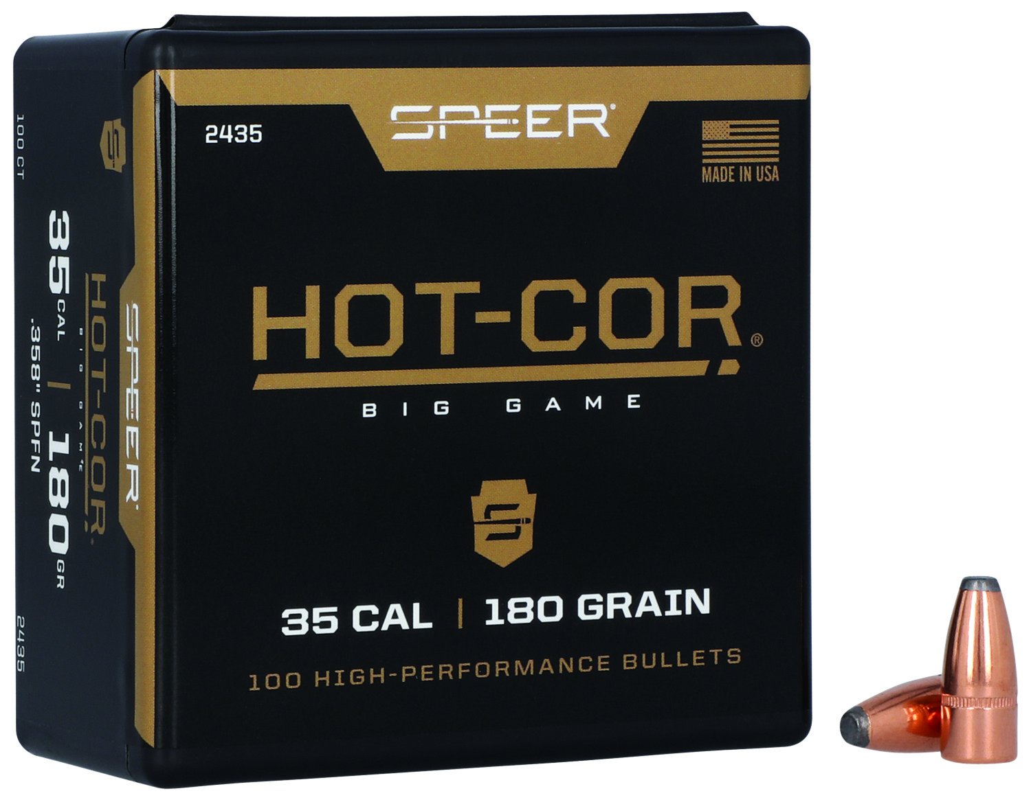 Speer Hot-Cor 2435 .358 180gr Spitzer Soft Point 100/Box - Speer - .358