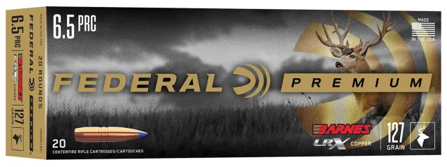 Federal P65PRCLRX1 Premium 6.5PRC 127gr Barnes LRX Lead Free 20 Per Box/10 Case