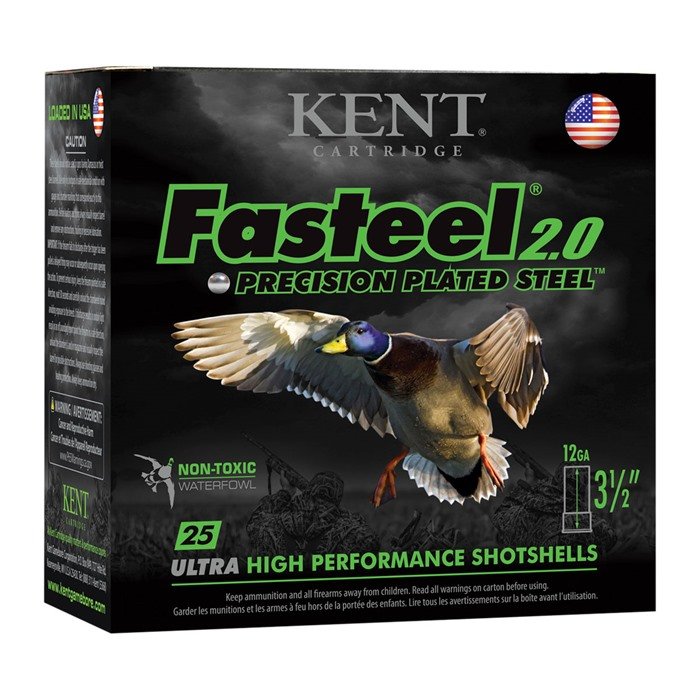 Kent Cartridge Fasteel 2.0 12 Gauge 3 in 1 1/8 oz Shot Size 4 25 Rounds