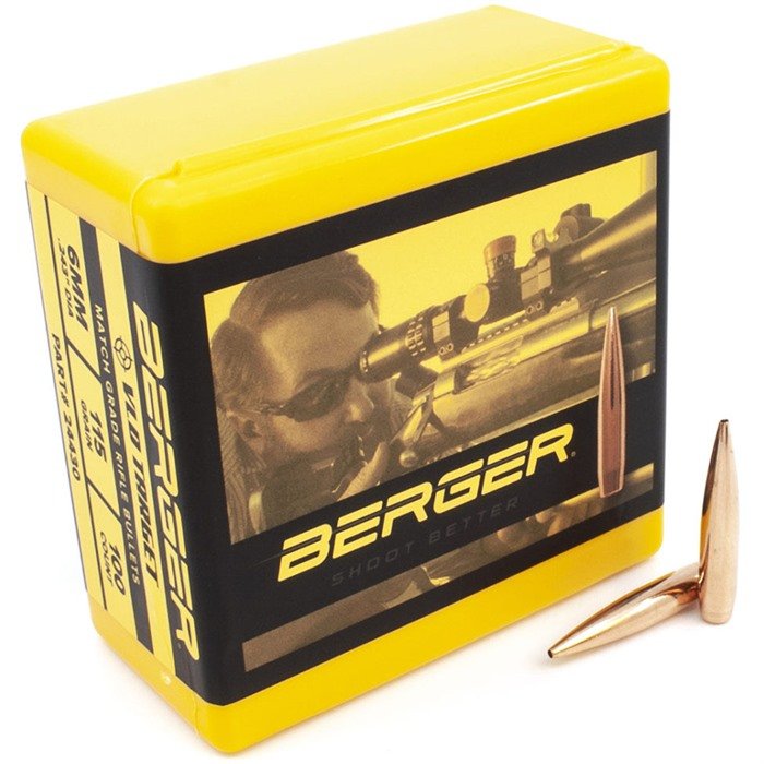 Berger 24430 6mm 115gr VLD Boat Tail Bullets 100/Box - Berger Bullets - 6MM