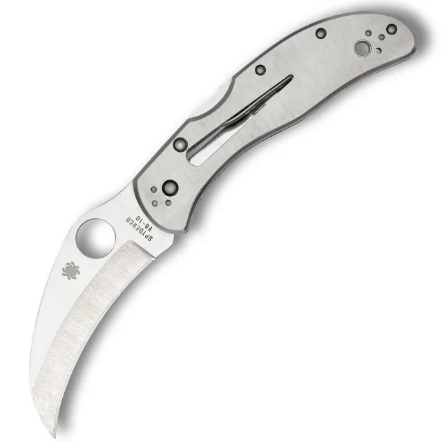 Spyderco Harpy Clipit Folding Knife 2.75in Hawkbill Blade Satin - Spyderco