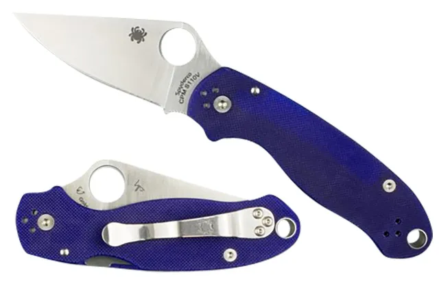 Buy Spyderco C223GPDBL Para 3 Satin 3" Plain Edge Dark Blue G-10 CPM S110V online