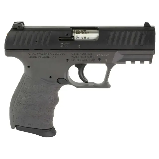Walther Arms 5083505 CCP M2+ 9mm Luger, 3.54" Barrel, 8+1 Tungsten Gray, Picatinny Rail Frame, Serrated Black Cerakote Slide, Finger Grooved Polymer Grip