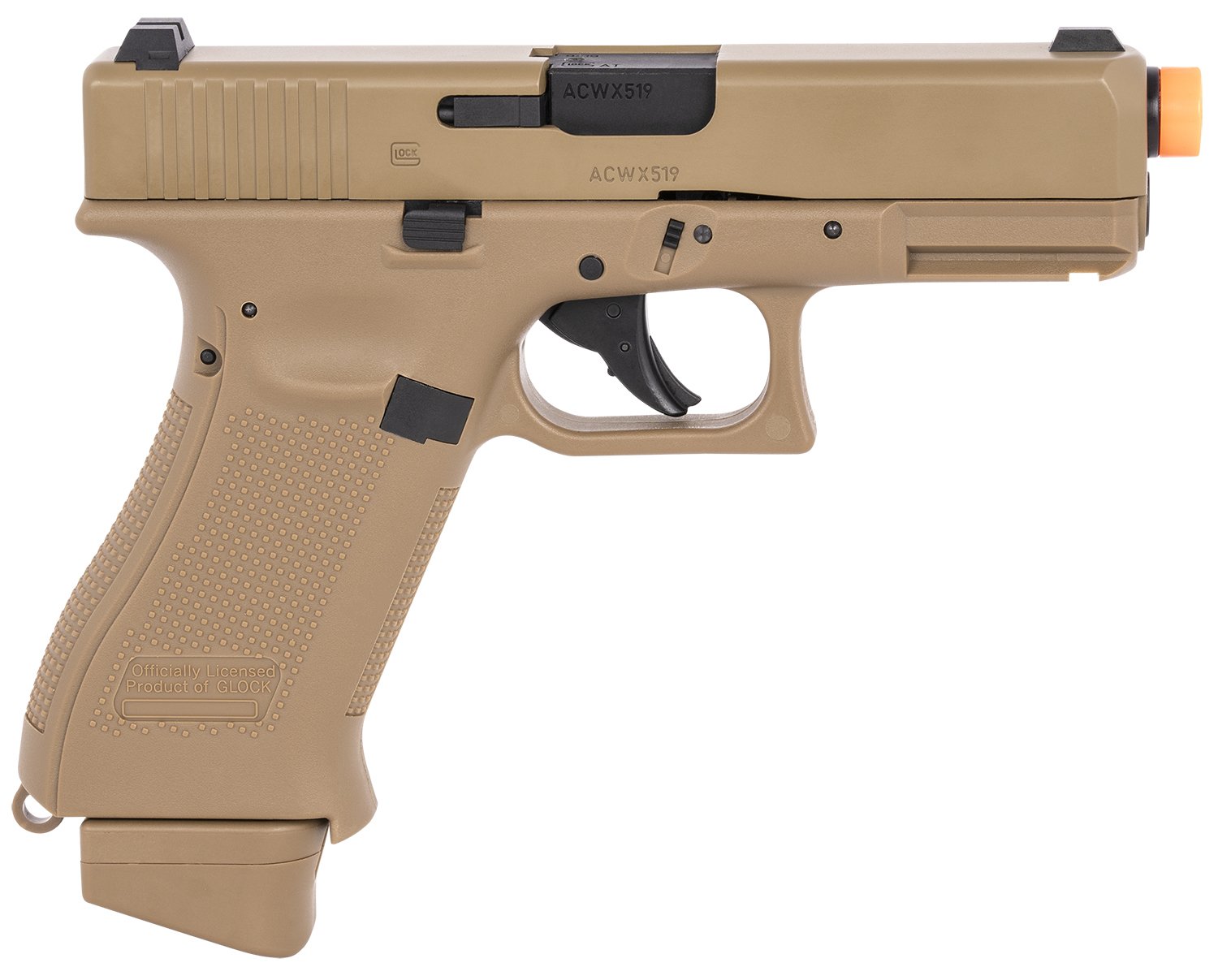 Umarex 2276338 Glock G19X Gen5 Airsoft CO2 6mm Coyote Tan 14+1 Steel Slide - Umarex Usa - 6MM