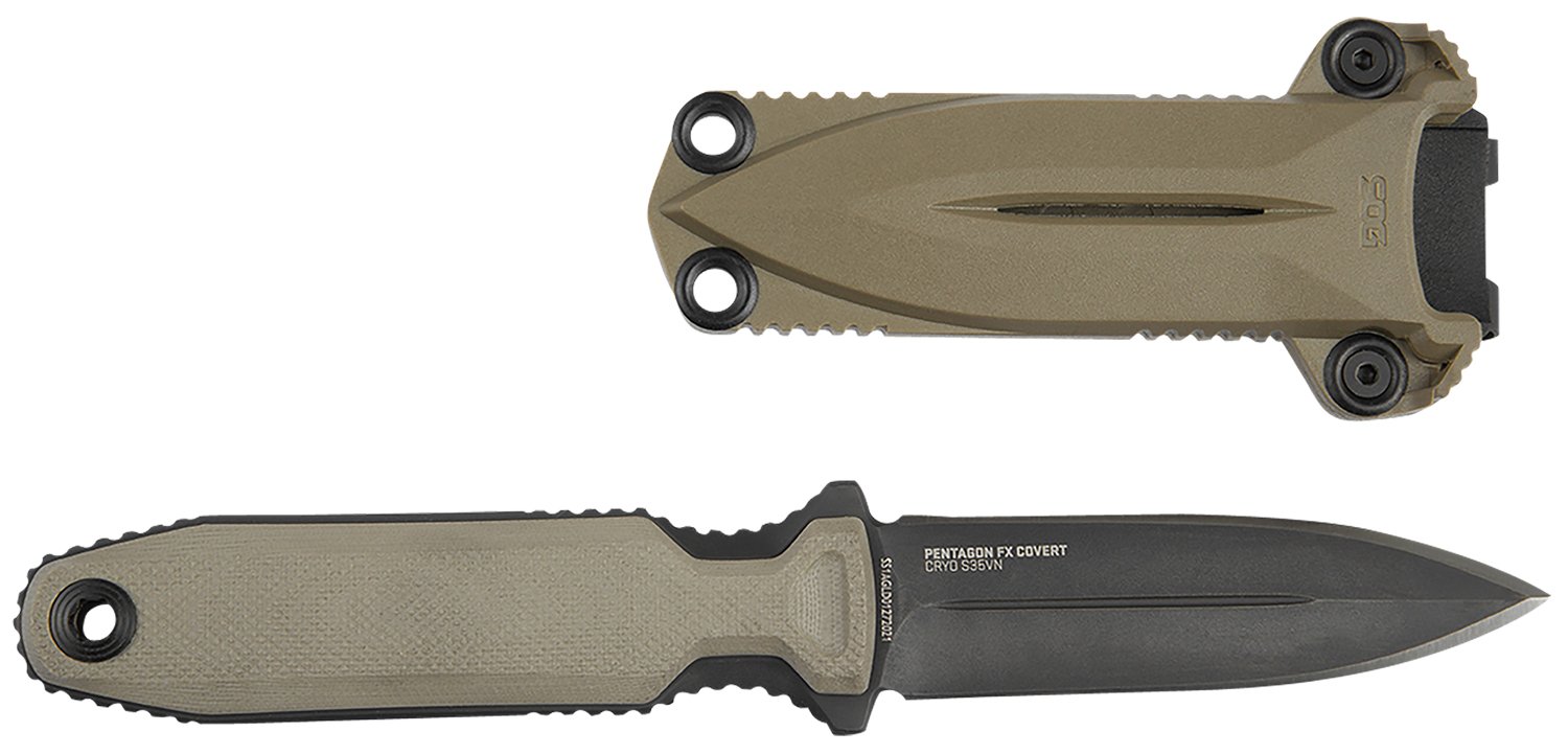 SOG Pentagon FX Covert 3.41 In Black TiNi CPM S35VN Blade 17610457 - SOG