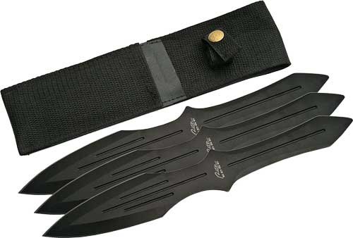 SZCO Rite Edge 211230BK 9.75" Black Throwing Knife 3pc Set with Sheath - SZCO Supplies