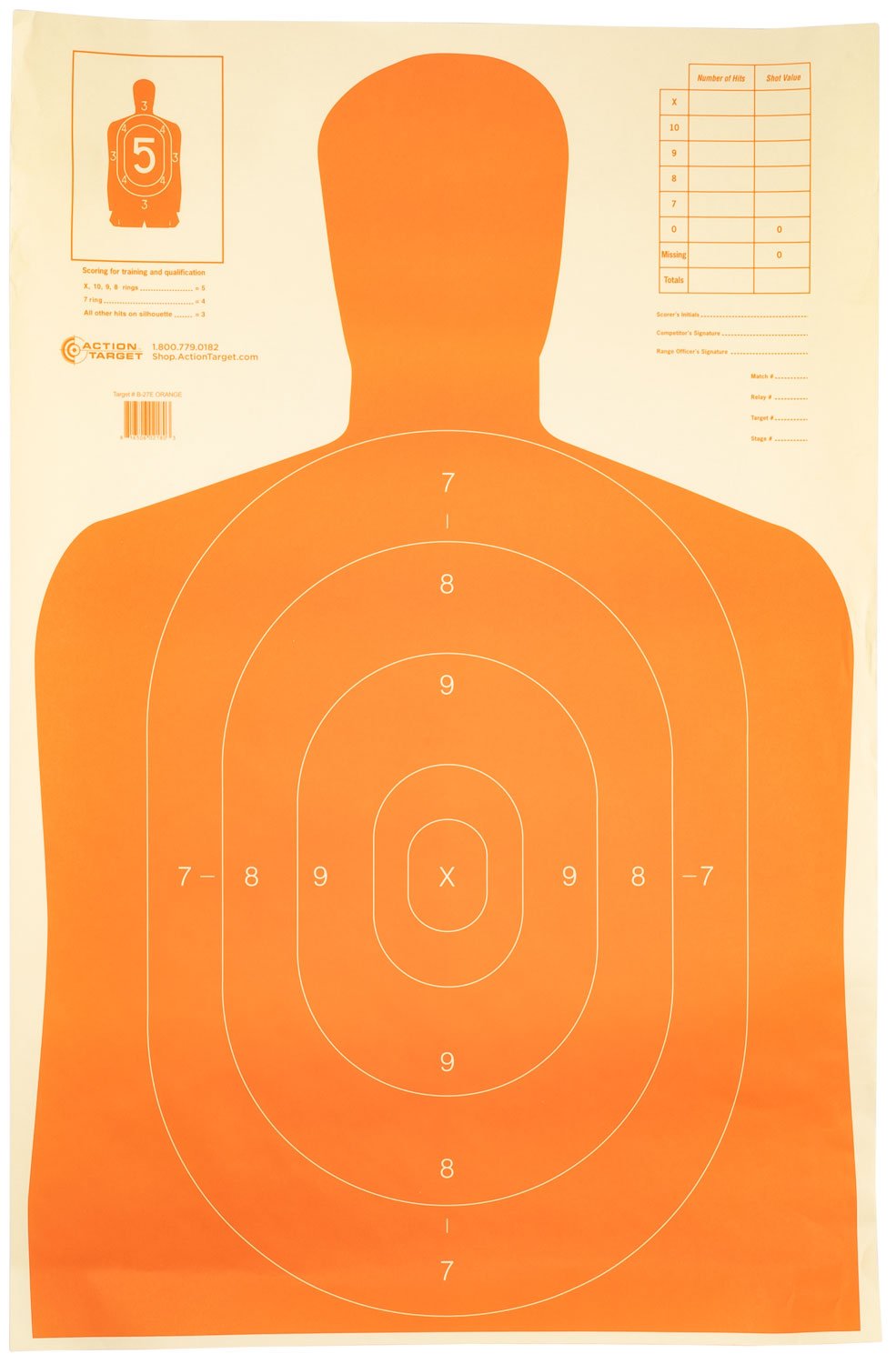 Buy Action Target B27EORANGE 23"x35" Economy Silhouette Paper Target 100 Pack online