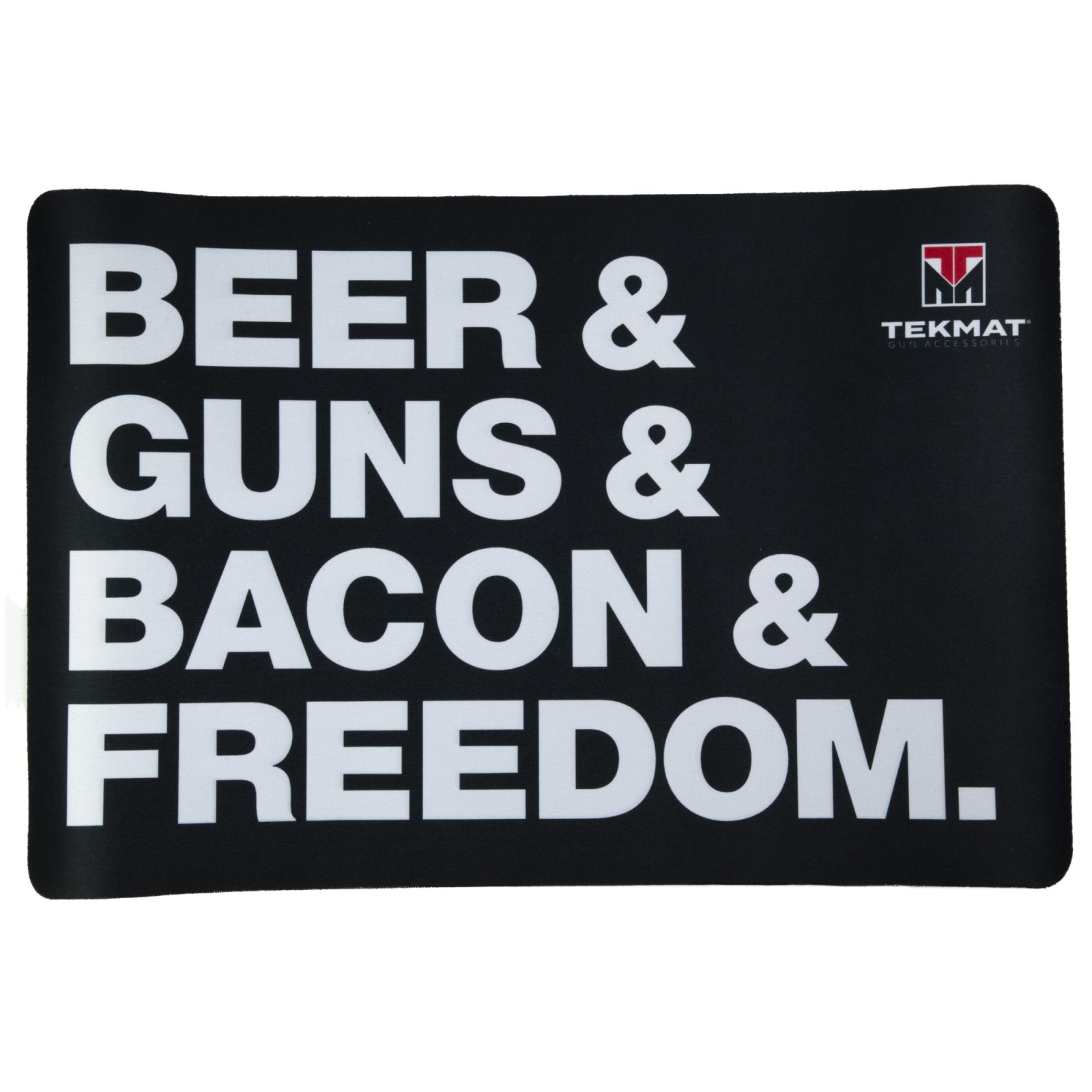 Buy TekMat TEKR17BGBF Cleaning Mat Black/White Rubber 11"x17" "Beer & Guns & Bacon & Freedom" online