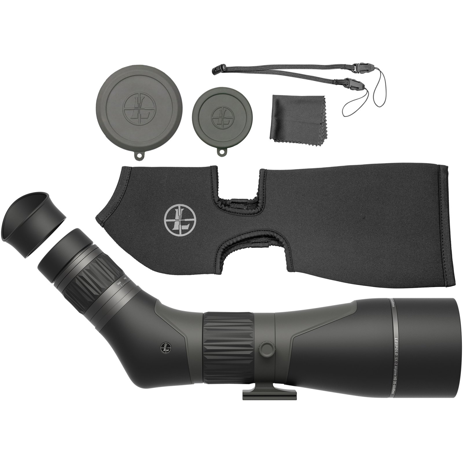 Leupold 185684 SX-2 Alpine HD 20-60x80mm Angled Spotting Scope Black - Leupold & Stevens - 80MM