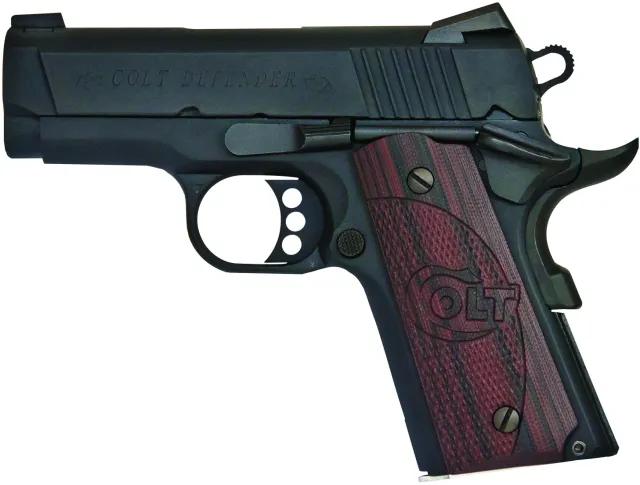 Colt Defender 9mm, 3-Inch Barrel, Blue G10 Grip, Black Cherry Finish, 8-Round Capacity, Blemished Model