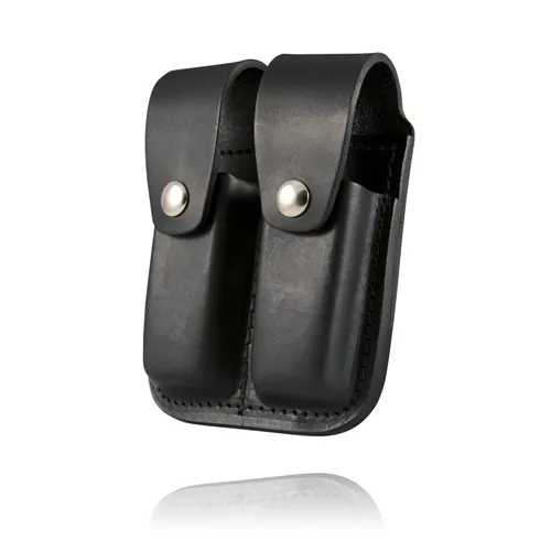 Boston Leather Clip Pouch Double for 45mm Belt Mount Open-Top