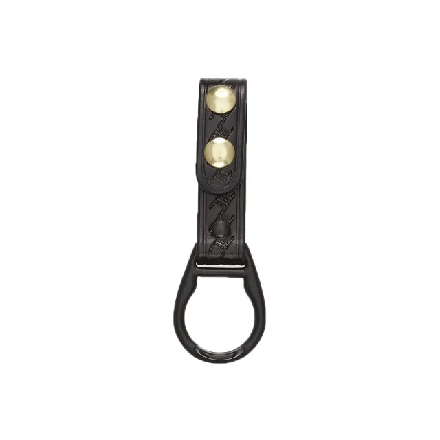 Aker Leather Side Handle Baton Ring Strap Black Leather