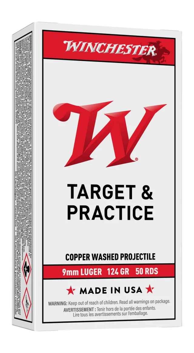 WIN USA9MM124 9MM USA TARGET CLB 124GR 50/10