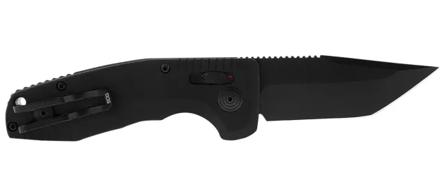 Buy SOG SOG-TAC Auto Compact 2.94in Part Serrated Tanto Black TiNi Blade online