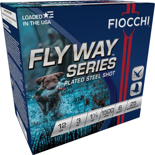 Fiocchi Flyway 12Ga 3in #6 Plated Steel 25rd/Box Shotshell (123ST6) - Fiocchi - 12 Gauge