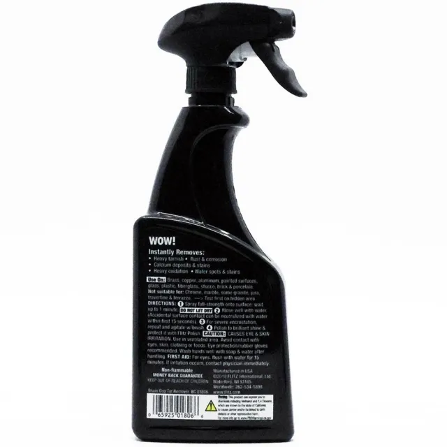 Flitz BC01806 Brass & Copper Tarnish Remover 16 oz Spray - Flitz International Ltd for sale at Iron and Lace