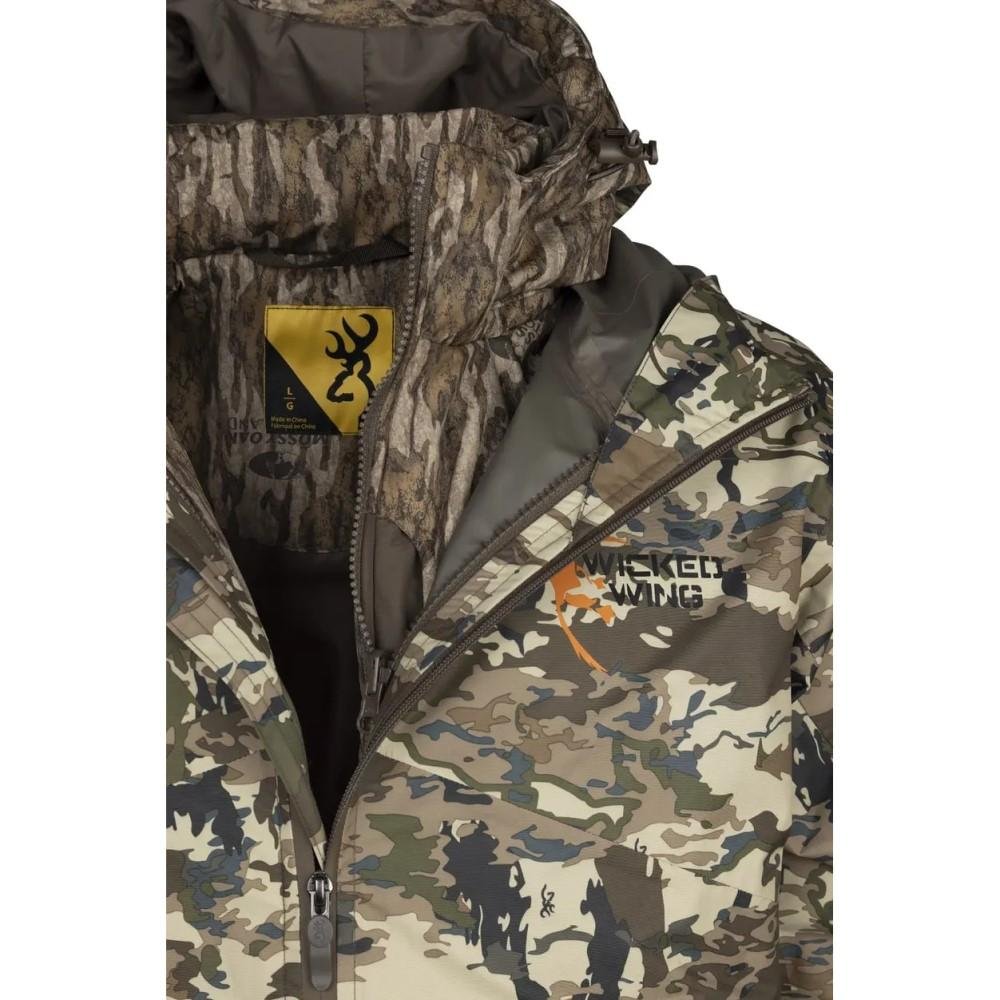 Browning Rain Shell Jacket Mossy Oak Bottomland S Waterproof Breathable - Browning