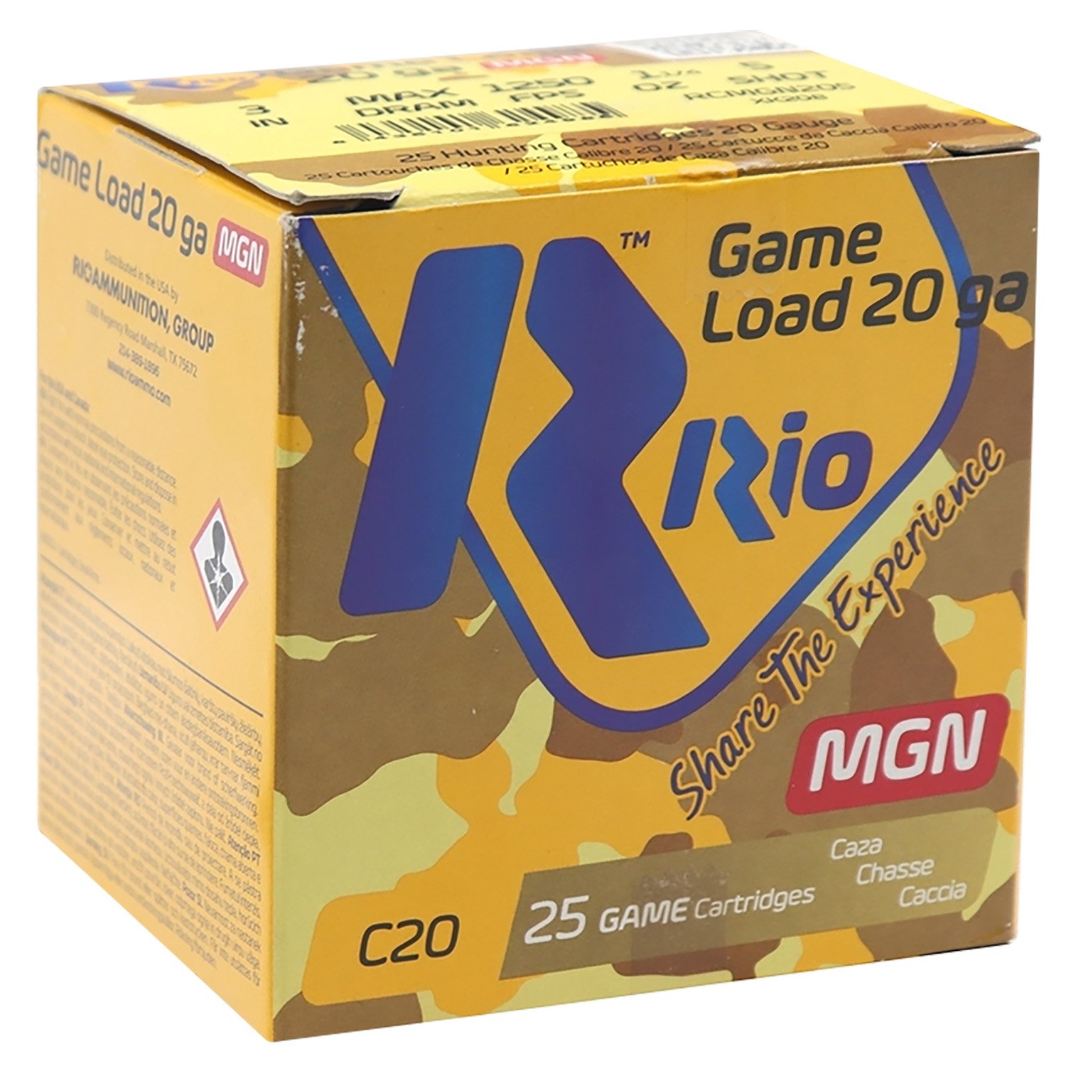 Rio Ammunition RC20MGN5 20 Gauge 3.00In 1-1/4oz #5 25/Box - Rio Ammunition - 20 Gauge