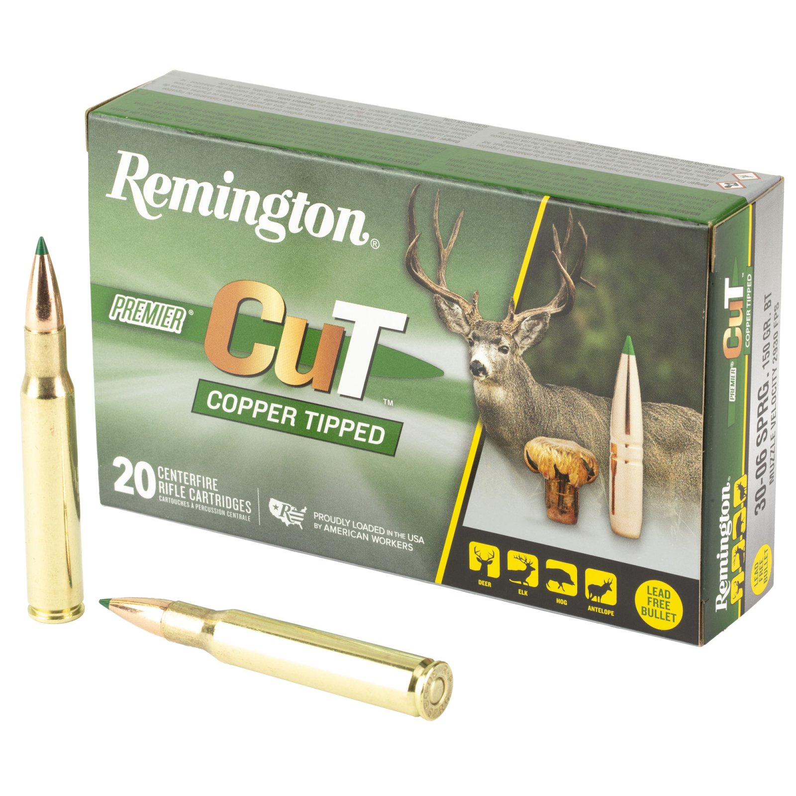 Remington Premier R22343 30-06 Springfield 165gr 20 Round Box - Remington Arms Company, LLC - 30-06 SPRINGFIEL