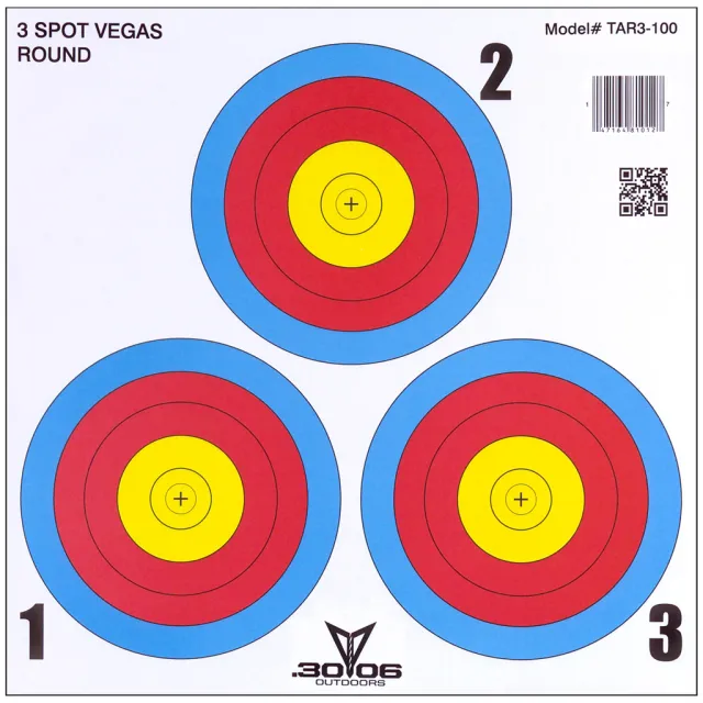 147164810110 TAR3-100 30-06 Paper Targets 3 Spot Vegas 100 Pack - 30-06 Outdoors