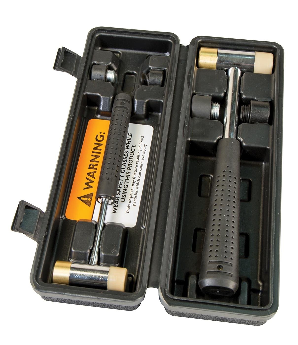 Wheeler 110268 Hammer Set 2 Bodies 8 Faces Metal Brass Nylon Rubber - Wheeler