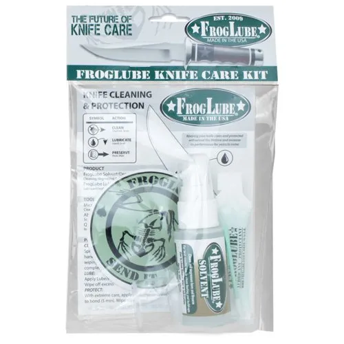 FrogLube Knife Maintenance Kit: Solvent, Paste, Jar, Swab, Towel - 664979990306