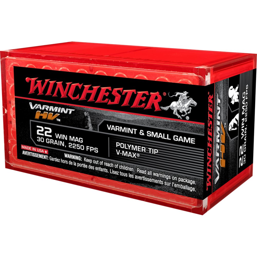 Winchester Varmint 22 WMR 30gr V-Max 50rd HV Ammunition - Winchester - 22 WMR