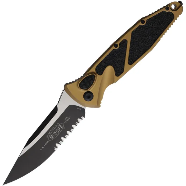 Microtech Socom Elite 3.98 In Partial Serrated Black Tan Alu Handle - MICROTECH