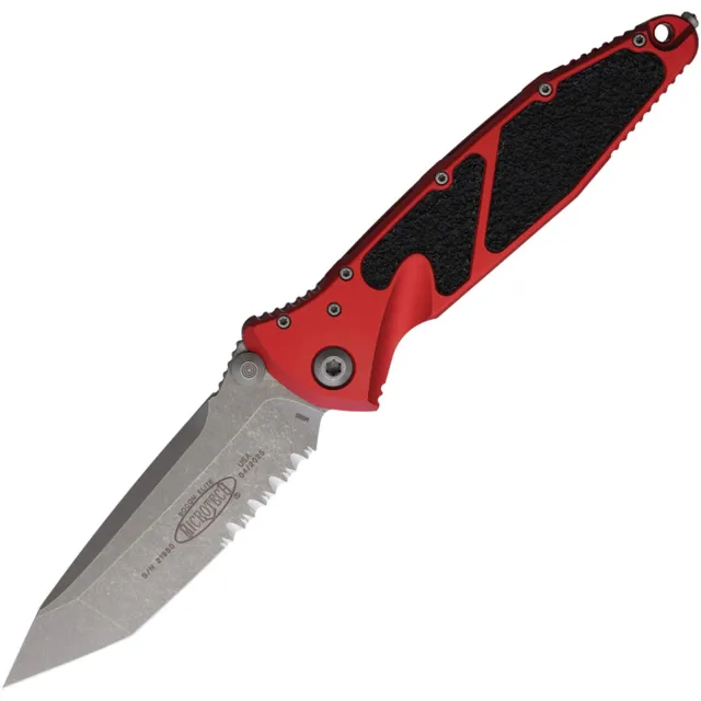 Microtech Socom Elite 3.98 In T/E APOC Part Serrated Red ALU Handle - MICROTECH for sale at Iron and Lace