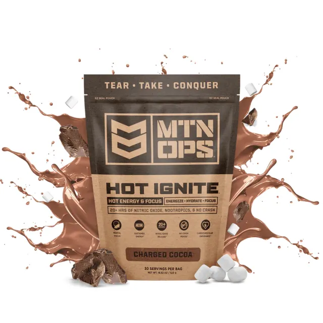 MTN Ops 1104880320 Hot Ignite Cocoa, Nootropics, 20+ Hr Nitric Oxide Boost - MTN OPS