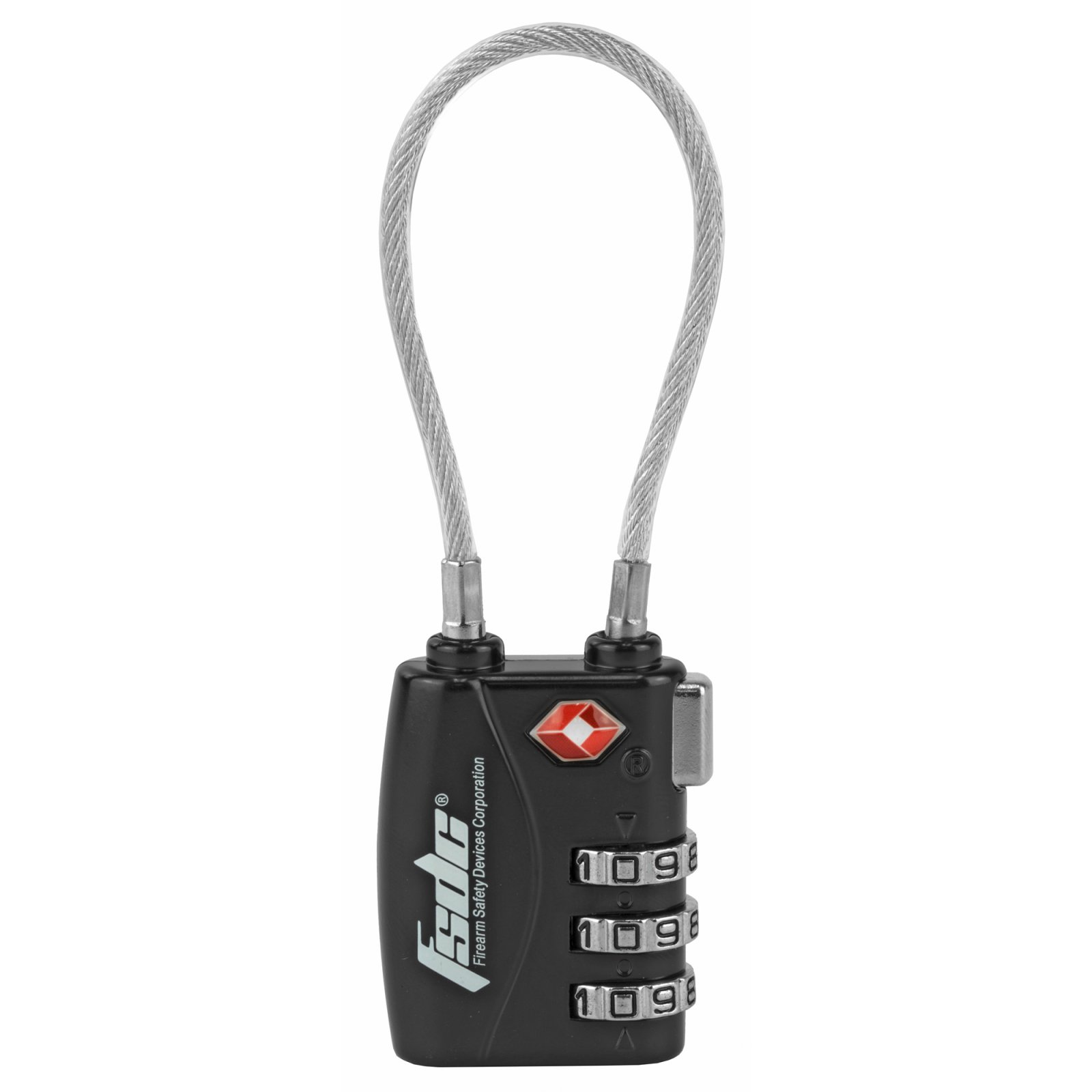 Firearm Safety Devices TSA380RCB Lock Black Steel Cable - Firearm Safety Devices