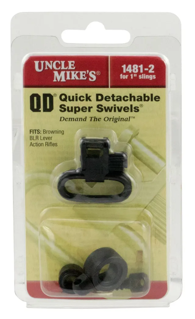 Uncle Mike's 1" Quick Detach Sling Swivel for Browning BLR Black - UNC - 1"