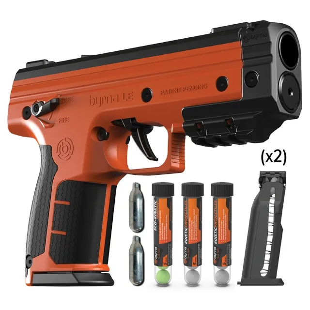 Byrna Technologies LK68300-2-ORN LE Kinetic Kit .68 Caliber 5 + 1 Orange Uses Standard 12 gram CO2 Kinetic|Inert Balls LK68300-2-ORN | .68 CAL - Byrna Technologies