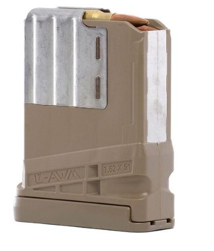 LANCER MAGAZINE L7AWM SR-25 7.62X51 5RD OPAQUE FDE GEN - Lancer Systems