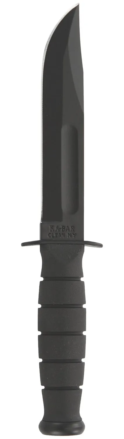 Ka-Bar 1256 Fighting Utility Knife 5.25 in 1095 Cro-Van Black Blade - Ka-Bar