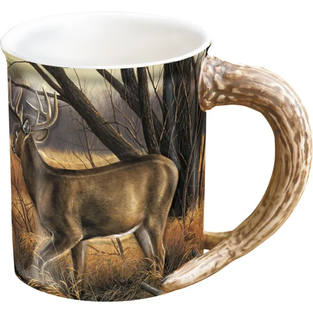 Wild Wings 8955791023 Sculpted Mug 16 oz Abandoned Farmstead Deer Scene - Wild Wings