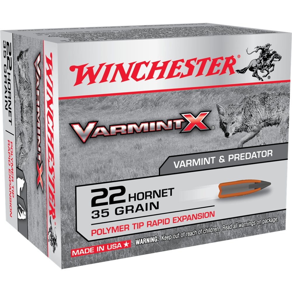 Winchester Ammo X22P Varmint X 22 Hornet 35 gr Polymer Tip Rapid Expansion 20 Bx/10 Cs - Winchester - 22 Hornet